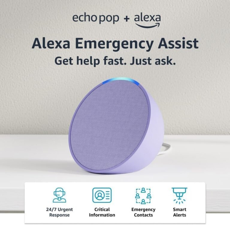 Echo Pop Lavender Bloom: A Compact Smart Speaker for Emergency Support and Smart Home Integration