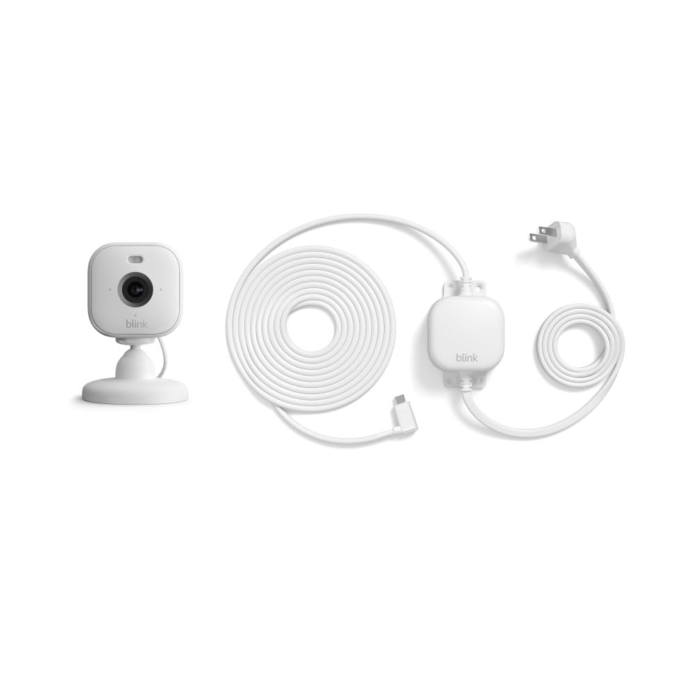 Blink Mini 2 + Weather Resistant Adapter — Indoor/Outdoor Home Security & Pet Camera(s) with HD video, motion detection, and built-in spotlight — 1 camera (White)