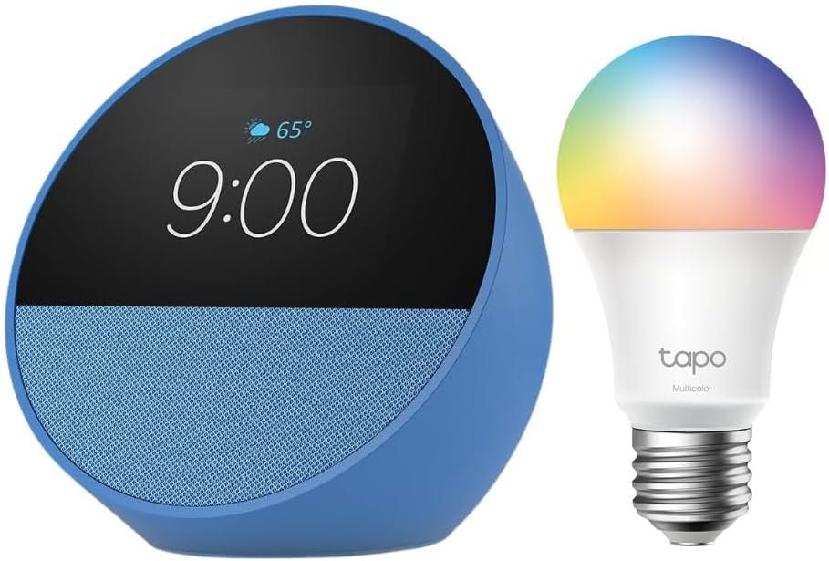 Echo Spot with TP-Link Tapo Smart Color Bulb