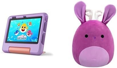 Fire 7 Kids (16GB, Purple) and Maria Del Mar Purple Jackalope Squishmallow Bundle