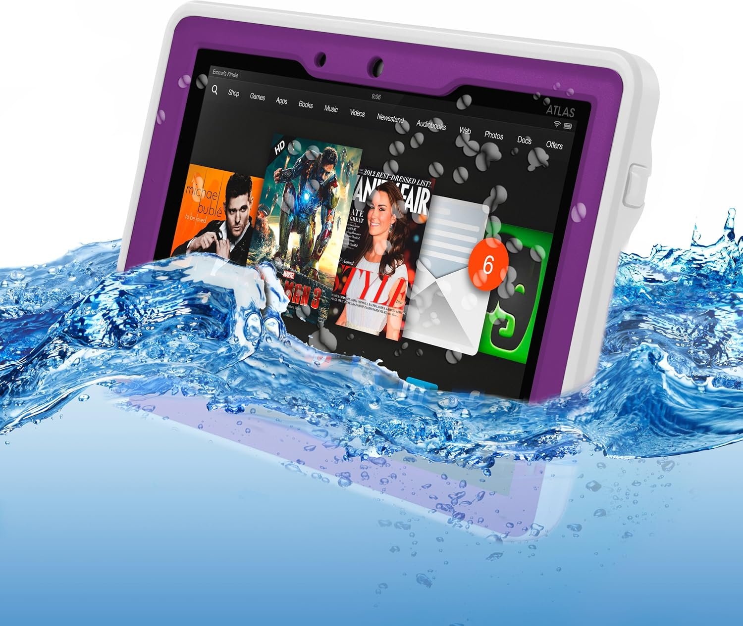 Atlas Waterproof Case for Kindle Fire HDX 8.9 by Incipio, Purple (will only fit 3rd generation)