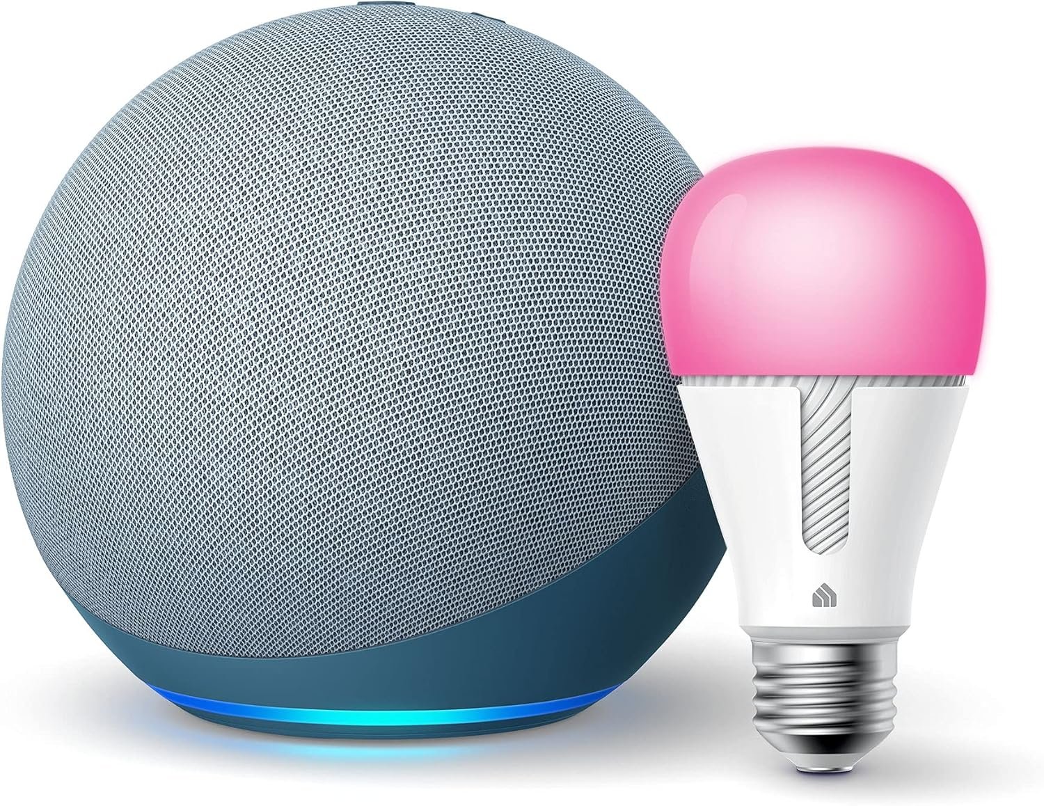 Echo (4th Gen) in Twilight Blue bundle with TP-Link Kasa Smart Color Bulb