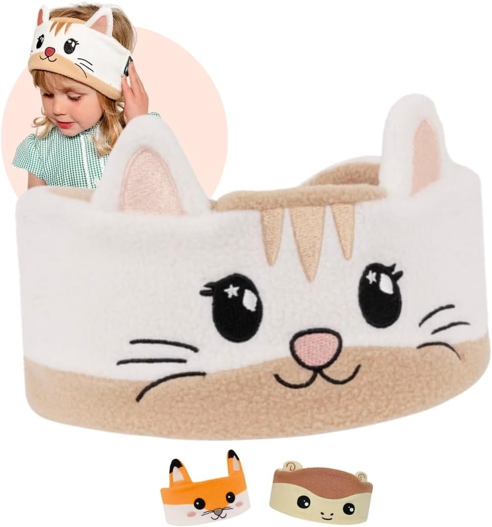 Original Toddler & Kids Headphones - Bluetooth Wireless & Wired Headband - Comfortable Fit - Safe Volume Limited - Adjustable for Travel, Learning, and Sleep (Mittens the Cat)