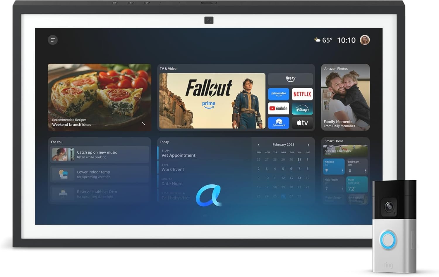 Amazon Echo Show 21 (newest model) with Ring Battery Doorbell Pro (newest model), with Alexa+ Early Access