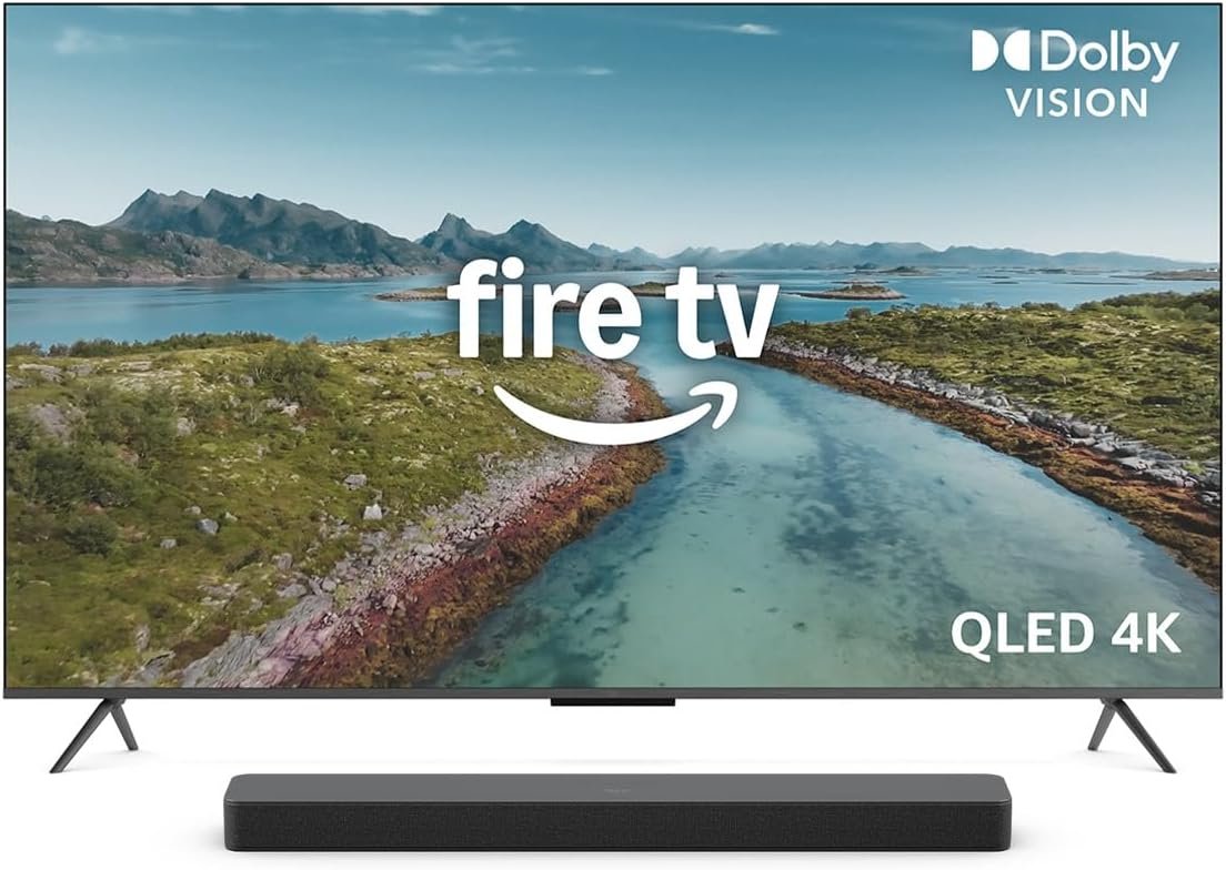 Amazon Fire TV 65" Omni QLED Series (newest model) with Fire TV Soundbar Plus
