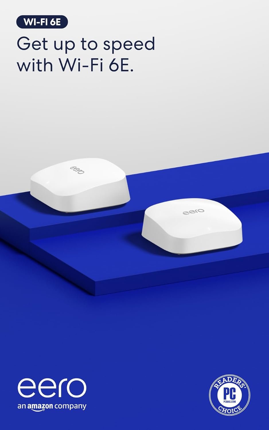 Amazon eero Pro 6E mesh wifi system - Supports internet plans up to 2.5 Gbps, Coverage up to 4,000 sq. ft., Connect 100+ devices, 2-pack