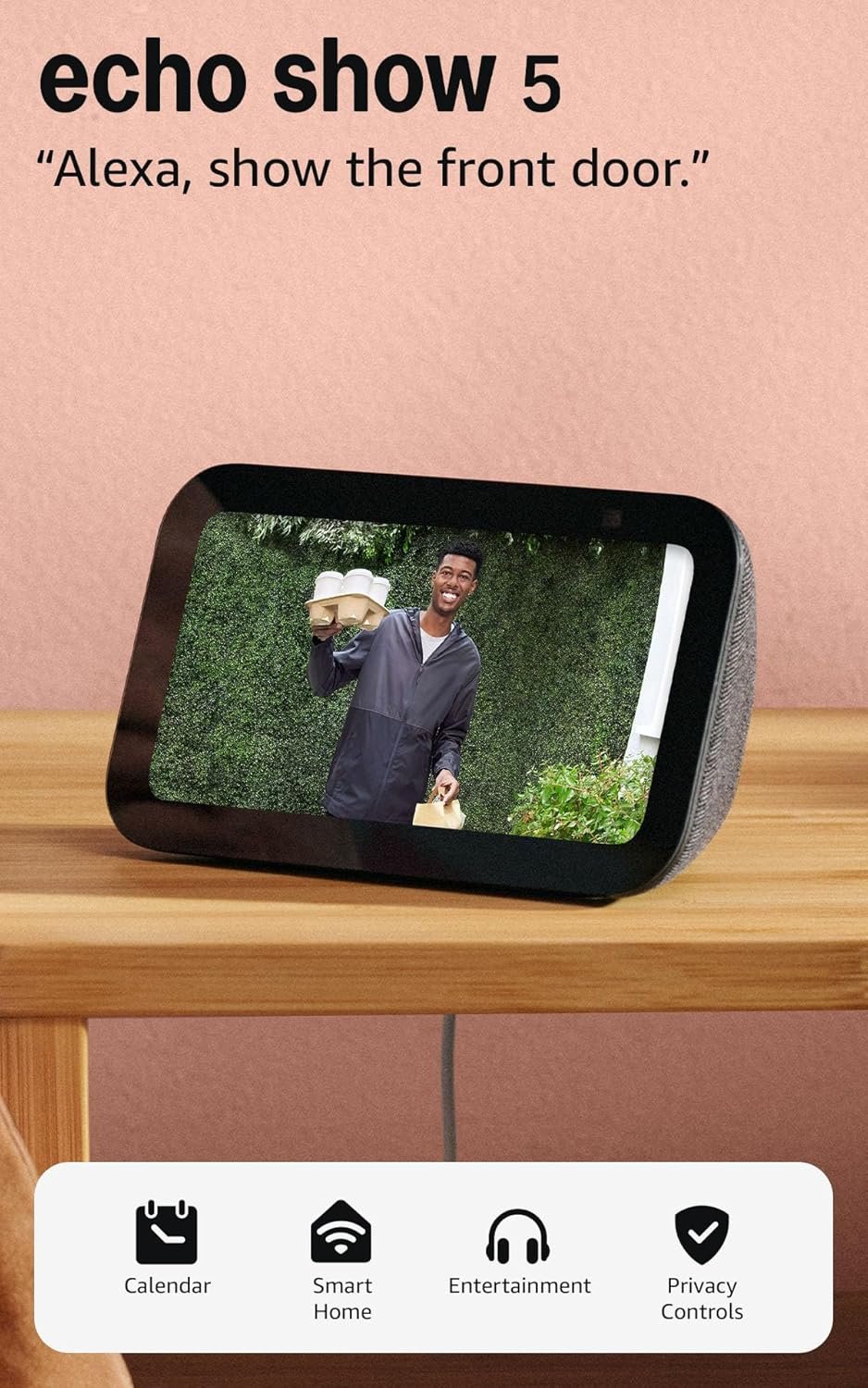 Like-New Amazon Echo Show 5 (newest model), Smart display, Designed for Alexa+, 2x the bass and clearer sound, Charcoal