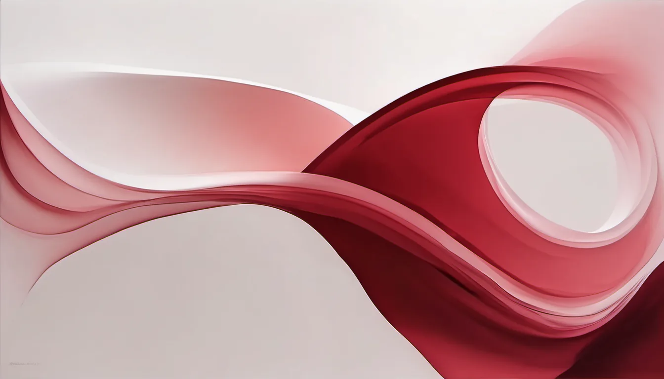 Abstract open frame illustration in crimson and pale blush on white — decorative header for Contact Amazing Devices
