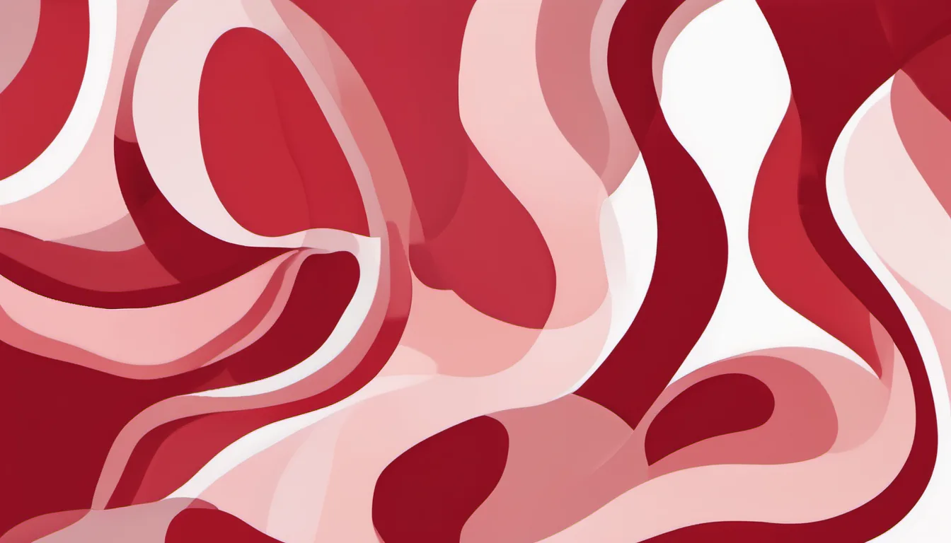 Abstract narrowing funnel illustration in crimson and pale blush on white — decorative header for Device Finder: Match a Device to Your Home Setup