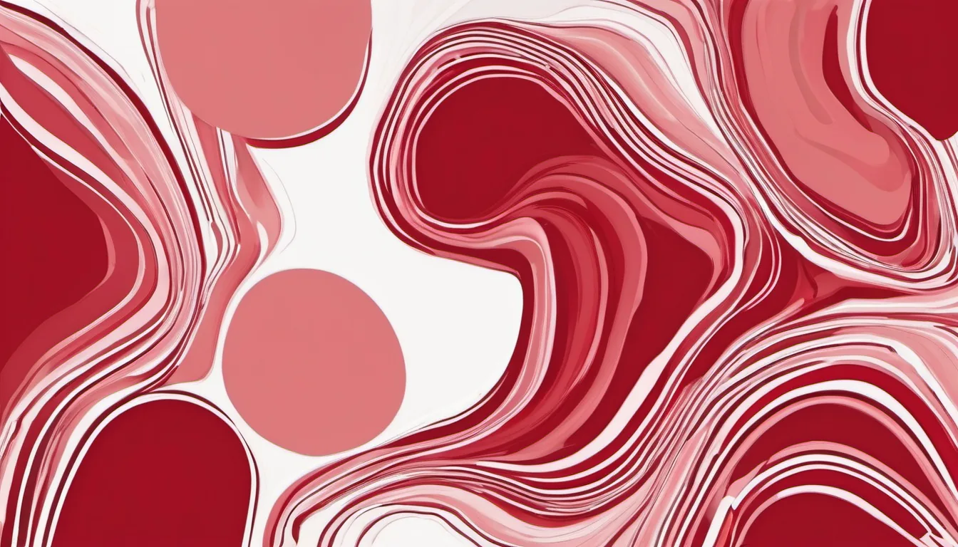 Abstract closed enclosure illustration in crimson and pale blush on white — decorative header for Privacy Policy