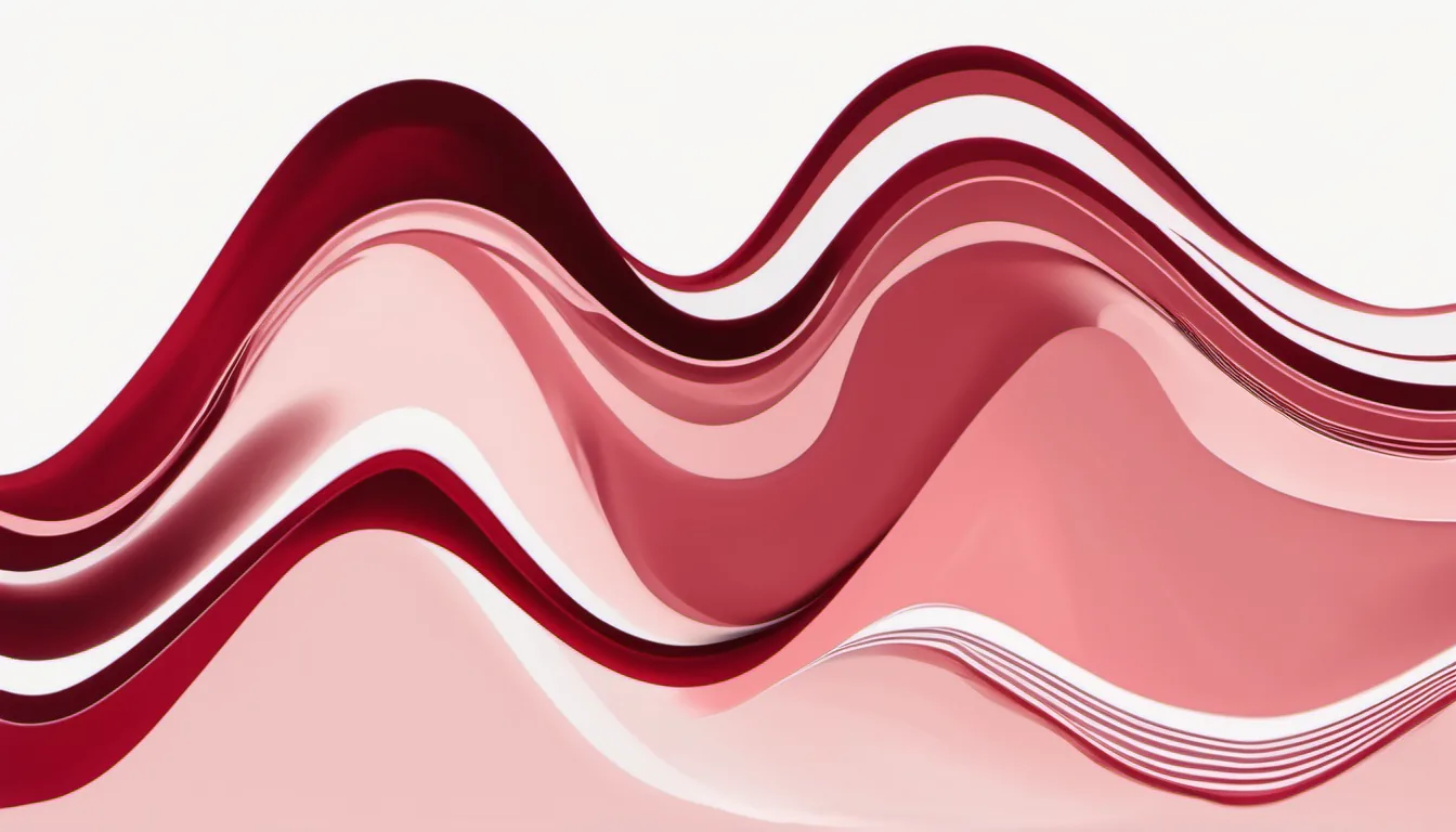 Abstract ambient range bar illustration in crimson and pale blush on white — decorative header for Tablet ' E-Reader Reviews, from the Spec Sheet